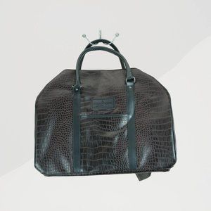 NEW Courvoisier Le Cognac Faux Leather Textured 18 Inch Travel Luggage Bag Brown